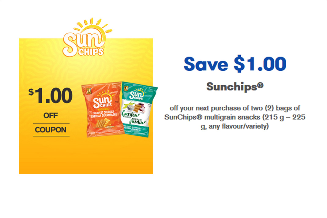 Sunchips Coupons Save 1 00 OFF On Sunchips Snacks WebSaver ca Sunchips Coupons Save 1 00 OFF On Sunchips Snacks WebSaver ca