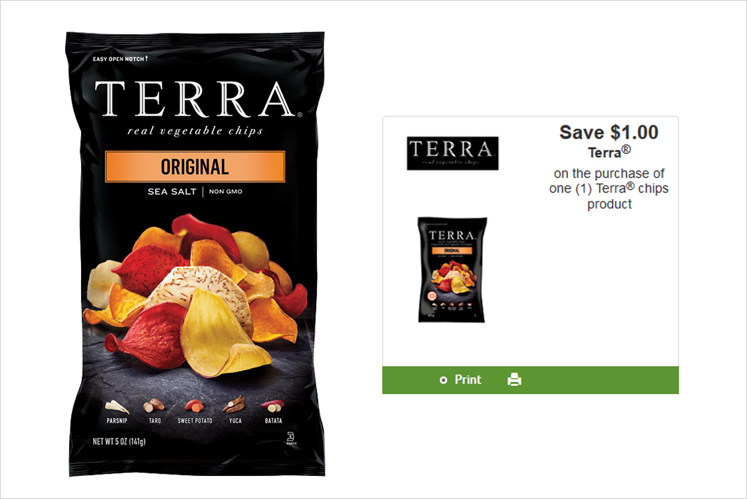 Save 1.00 TERRA Coupons on the purchase of TERRA chips products