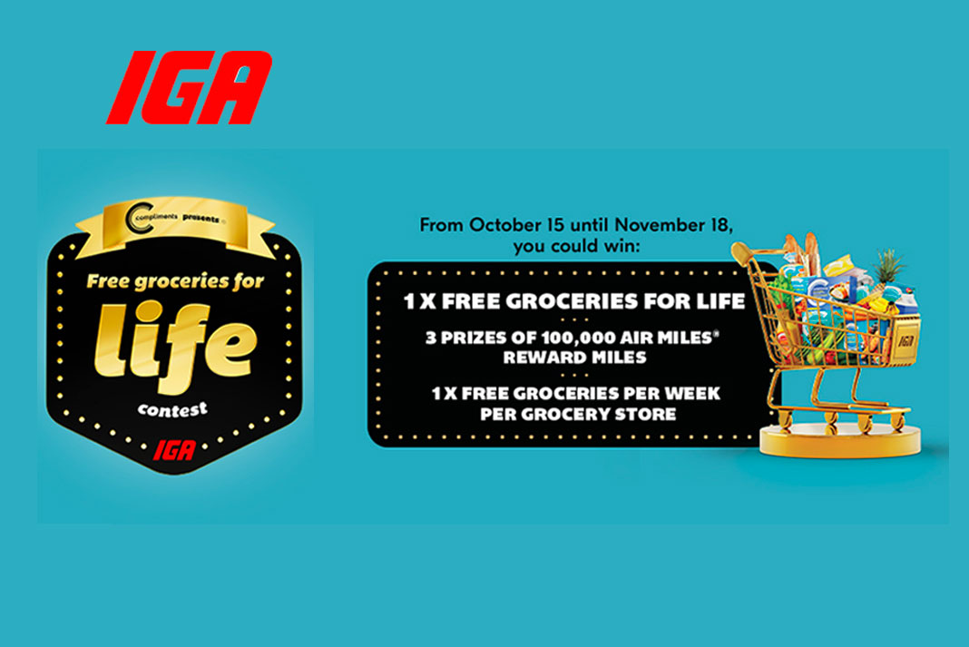 IGA is giving you the chance to Win Free Groceries for Life with their