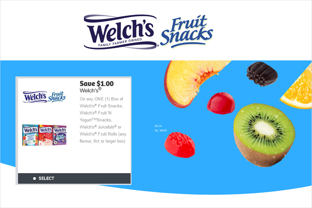 Save 1.00 Coupon on Welch’s Fruit Snacks webSaver.ca